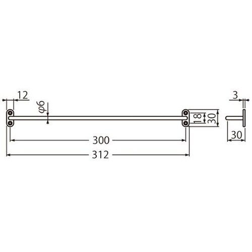 NH−6 一文字掛棒300ミリアンバー