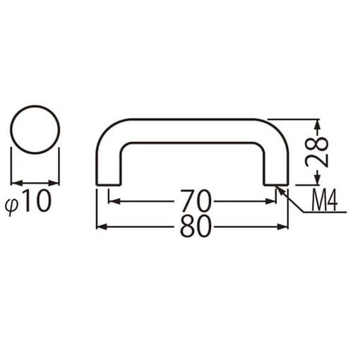 P−3 PC10Φ丸棒ハンドルNオーク