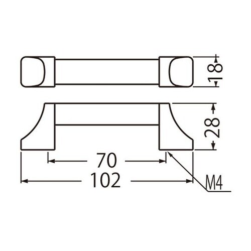P−25 スペースハンドル小クローム/白