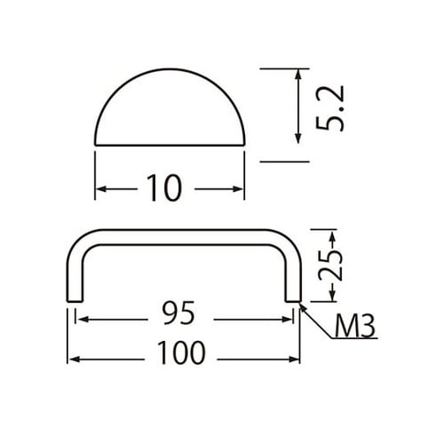 ST−6 半丸ハンドル大ヘアーライン