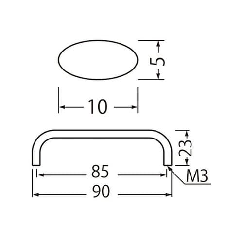 ST−9 スリムダエンハンドル中鏡面