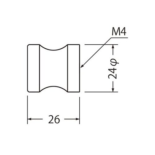 ST−12リールツマミ24径ヘアーライン