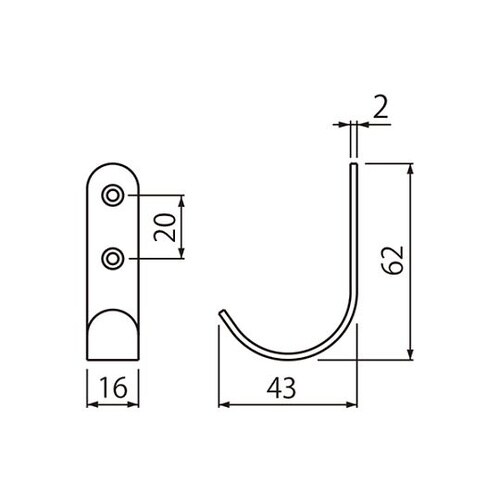 ST−57 小判J形フックヘアーライン