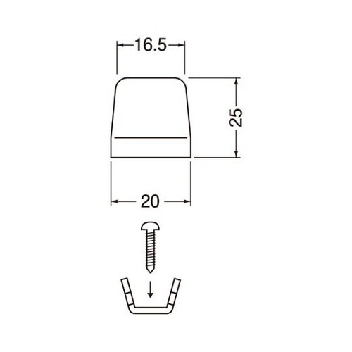 R1 キューブ戸当り25ミリアイボリ