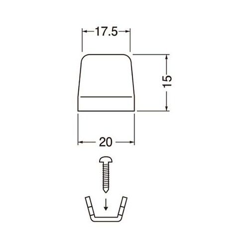 R1 キューブ戸当り15ミリアイボリ