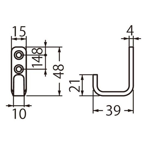 ST207 L形フック4tSソフトミラー