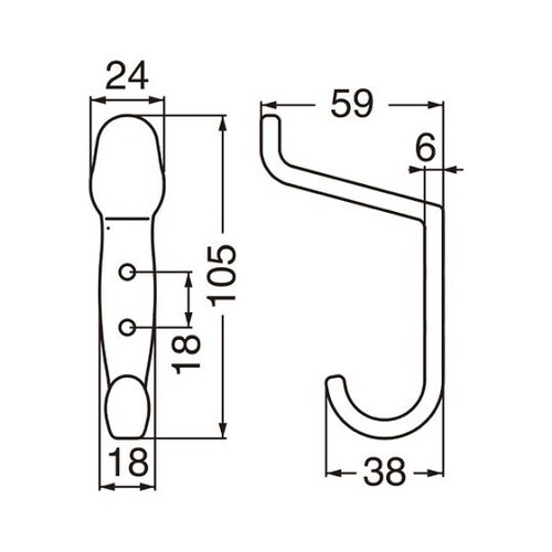 CZ21 ダ・ヴィンチ帽子掛L形シルバー