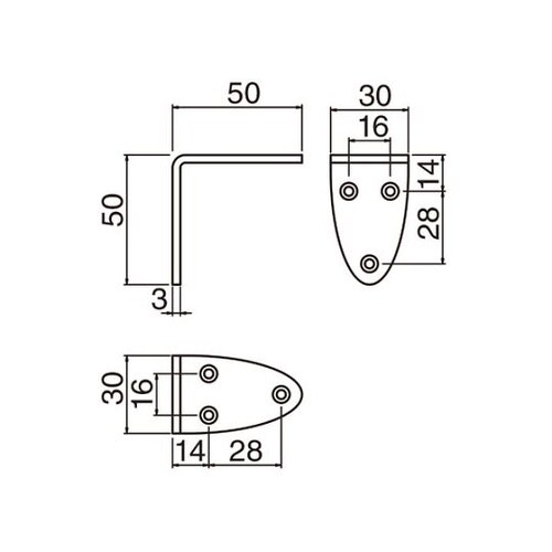 TBR1 オーバル棚受けLヘアーライン