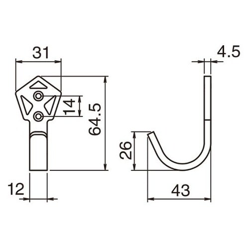 CF25 五角フックNブラック