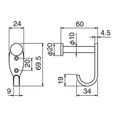 CF30 クララ帽子掛Nブラック