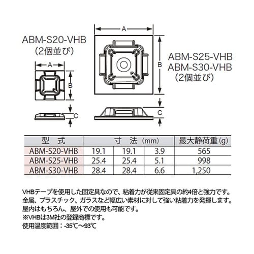 ABM−S20−VHB 強力固定ベース
