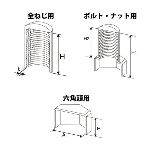 10187049全ねじ用 白M8 4個入