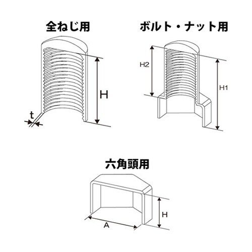 10187051全ねじ用白M10 4個入