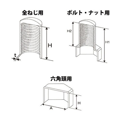 10187053全ねじ用白M12 4個入