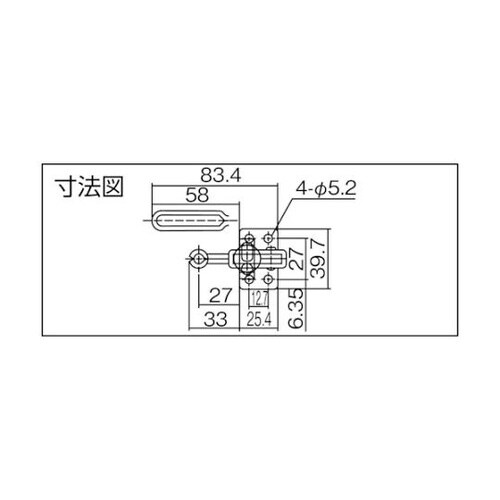 下方押え型トグルクランプ スチール 垂直