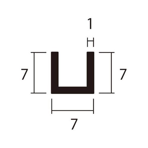 アルミチャンネル2m1.0×7×7銀