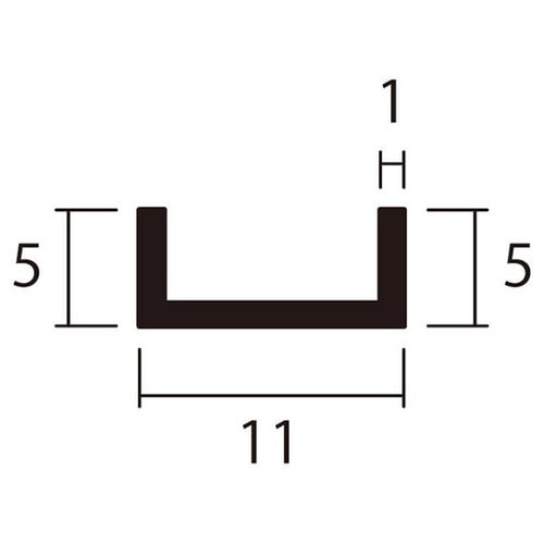 アルミチャンネル2m1.0×11×5銀