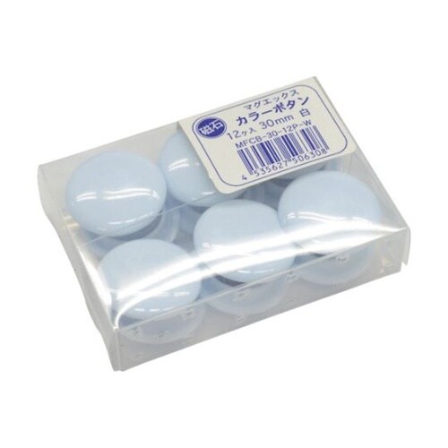 カラーボタン 30パイ 白 12個入り