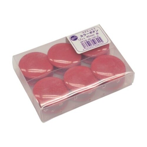 カラーボタン 40パイ 赤 12個入り