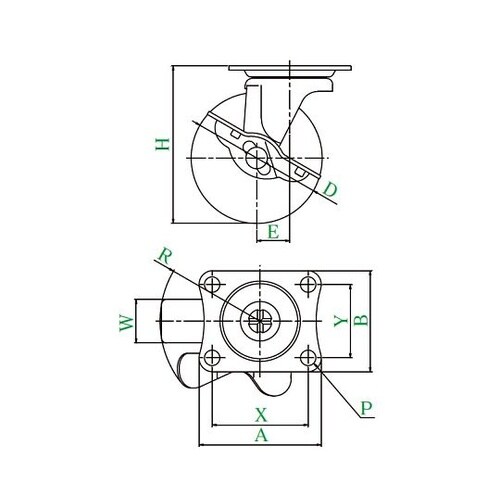 G−38PCS−G 自在車 径38mm緑