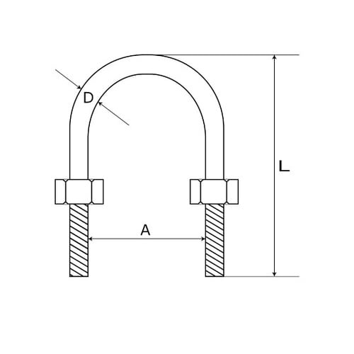 15−804 U型ボルトナット1/2×4