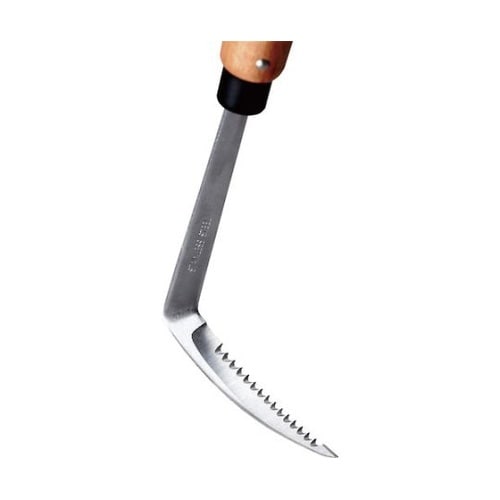 草取・草削り鎌 ウェーブカット 木短柄