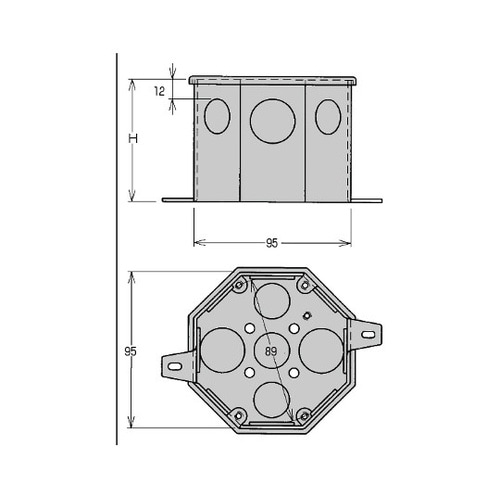 CB871B黒八角コンクリートBOX深型