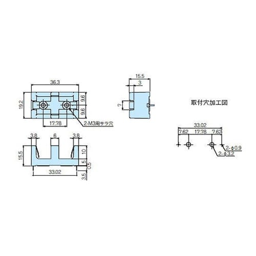 CR2PC リチウム電池ケース CR2型