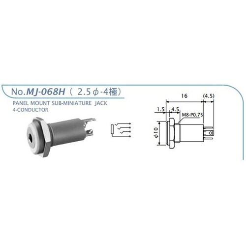MJ068H 2.5mm4極ジャック