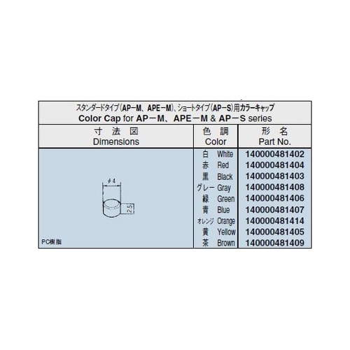 押しボタンスイッチ4Φキャップ 赤 14
