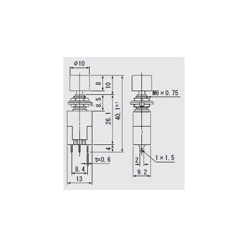 スイッチ押しボタンタイプボタンカラー赤