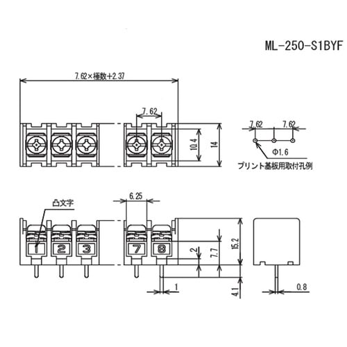 ML−250−S1BYF−2P貫通端子台