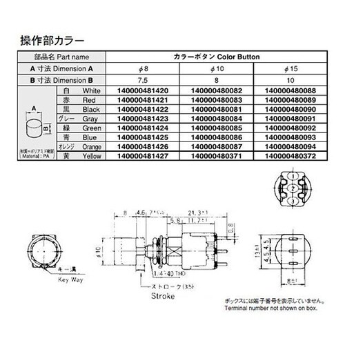 スタンダード押しボタンスイッチ 8N10