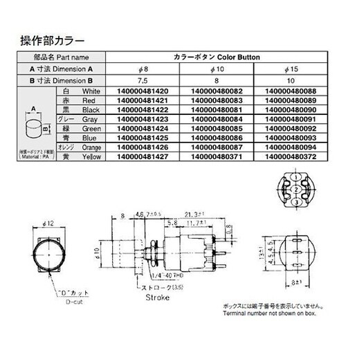 ウォータープルーフ押しボタンスイッチ 8