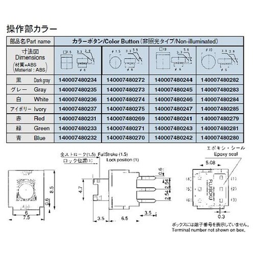 超小形押しボタンスイッチ TPL2−01