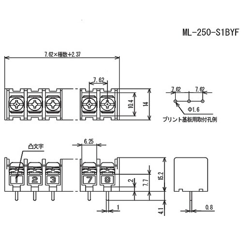 ML−250−S1BYF−8P貫通端子台
