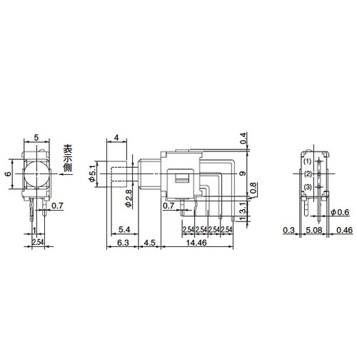 押しボタンスイッチ ON−(ON) 単極