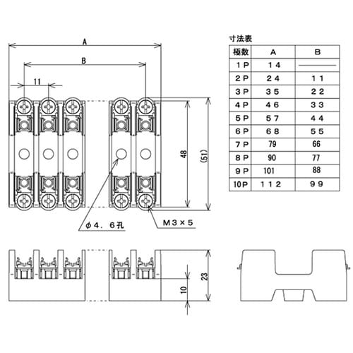 F−7111−3Pベースヒューズホルダー