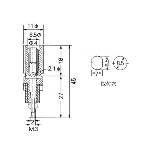 TM505クロ ターミナル 黒 8.5Φ