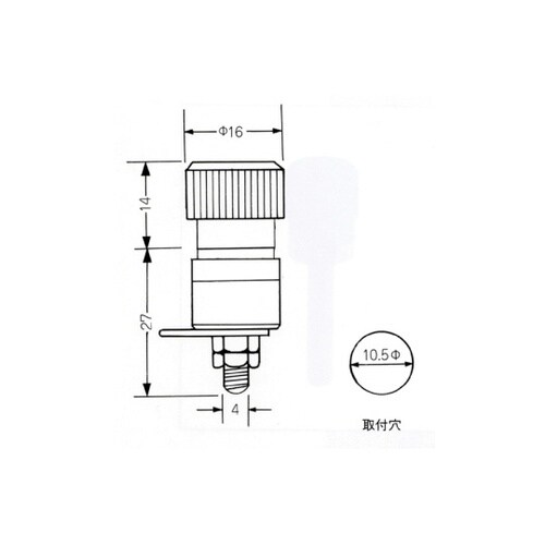 TM051クロ ターミナル 黒10.5Φ