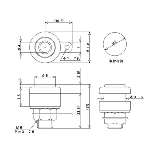 TJ−563−R チップジャック 4mm