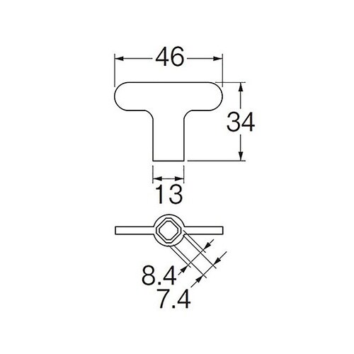 PR32 共用水栓カギ 33×13×45