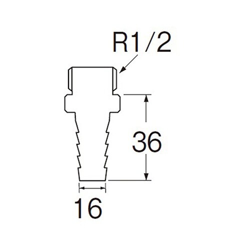 JT28−1/2X16 ホースニップル
