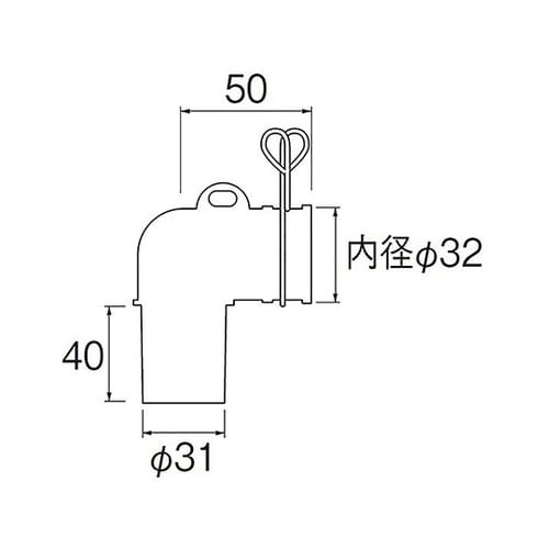 洗濯機用排水トラップエルボ 排水ホース差