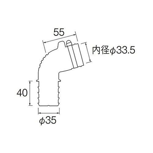 PH5541F洗濯機用排水トラップエルボ