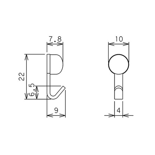 MJ−018W Jフック・ミニ 白 2個