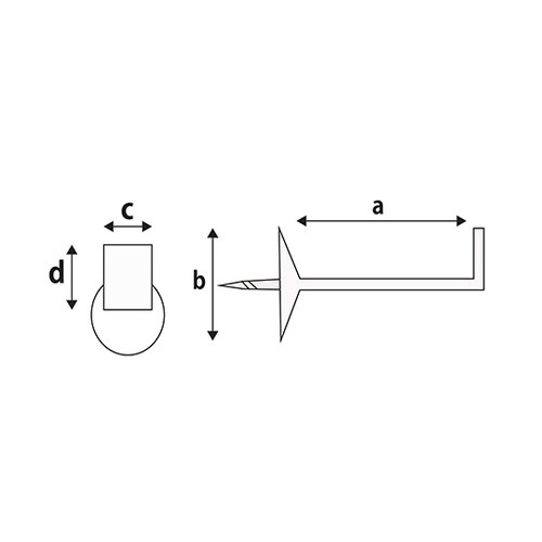 Y−7100−2ネジ足昭和折釘黒23mm