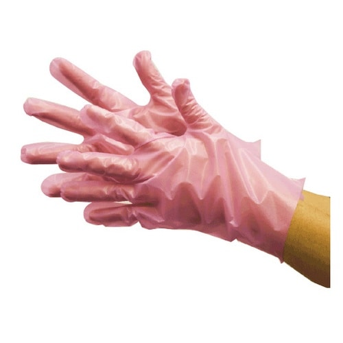 2018 PE手袋 外エンボス 桃 M