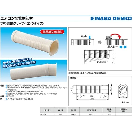 FPF−60 ツバ付貫通スリーブ