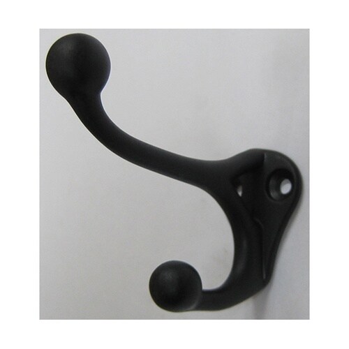 2D014H 並型帽子掛 黒